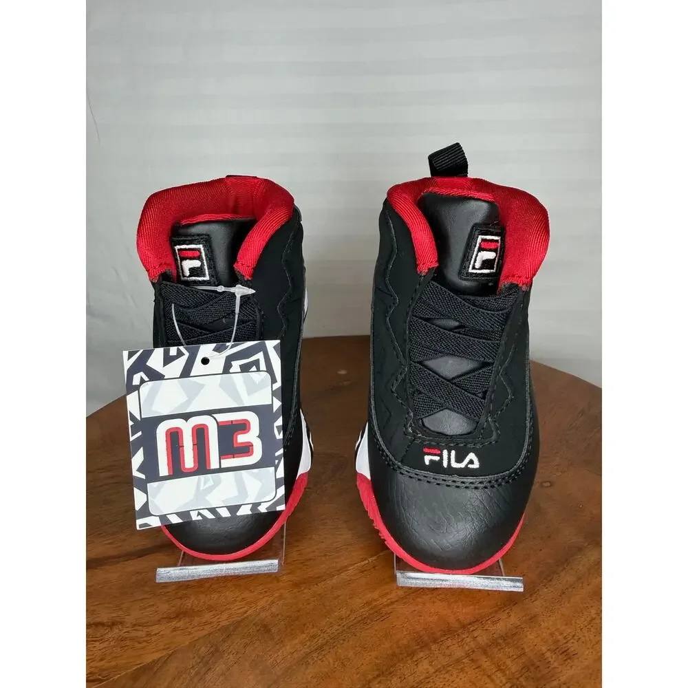 NWT Fila MB Infant Basketball Shoes Black Red Size 5 MSRP $50
